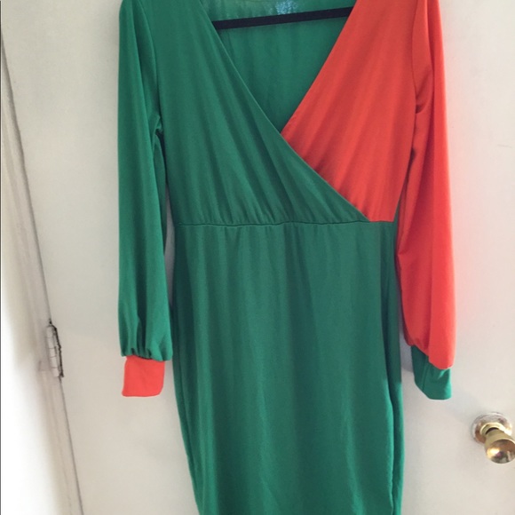 Color block wrap front dress - Picture 6 of 8